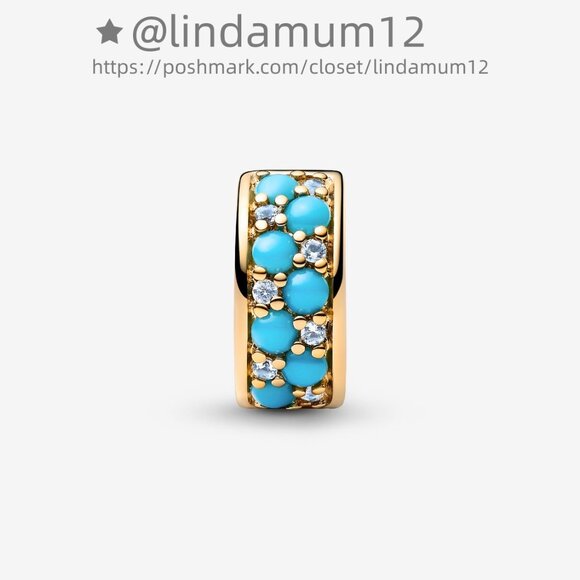 Pandora Aqua Blue Clip Charm - Picture 2 of 6